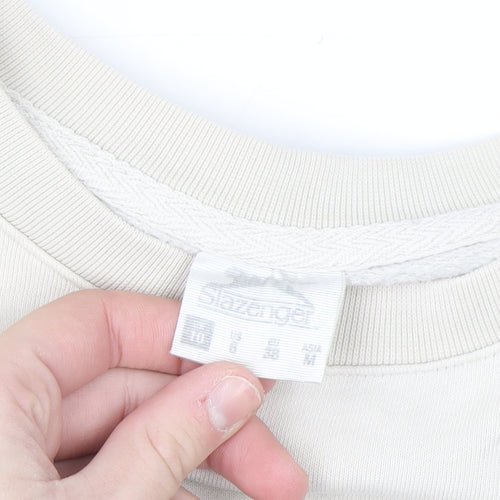 Slazenger Women's Beige Crew Neck Pullover Sweatshirt UK 10