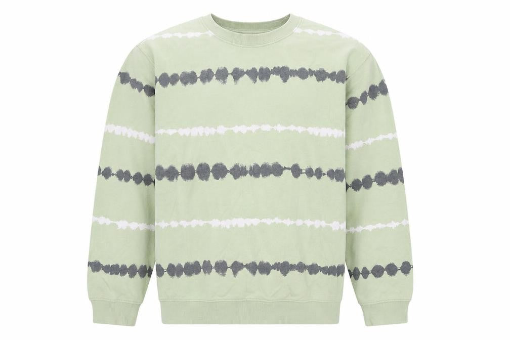 Front view of Marks & Spencer Men's Light Green Tie-Dye Cotton Sweatshirt Medium