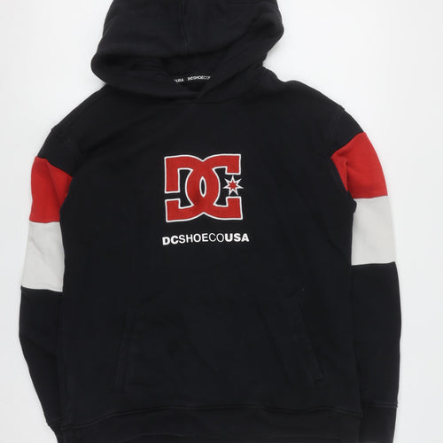 DC Shoes Mens XL Black Pullover Hoodie Skate Graphic Sweatshirt