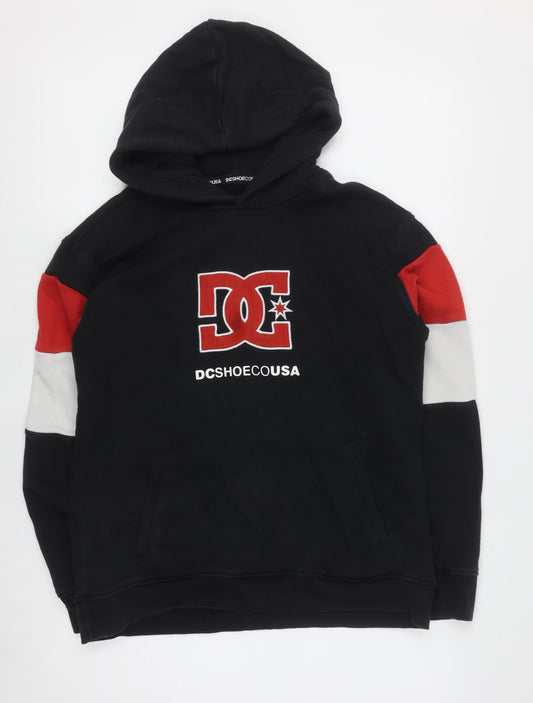 DC Shoes Mens XL Black Pullover Hoodie Skate Graphic Sweatshirt