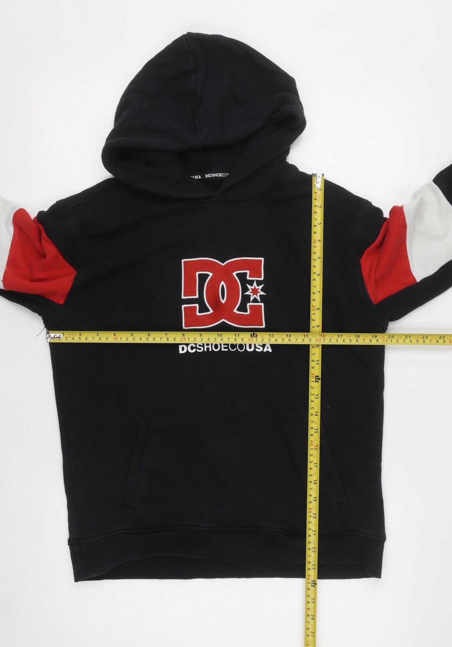 DC Shoes Mens XL Black Pullover Hoodie Skate Graphic Sweatshirt