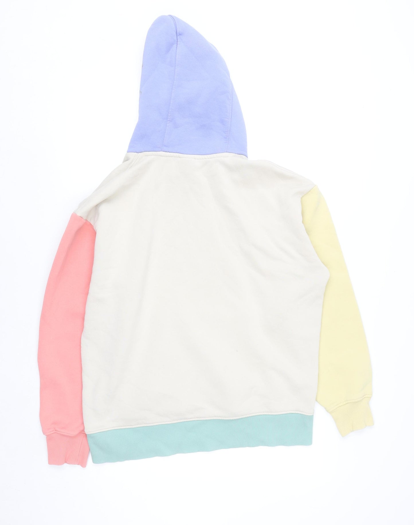 ZARA Women Multicoloured M Pullover Hoodie Pastel Block Cotton Blend