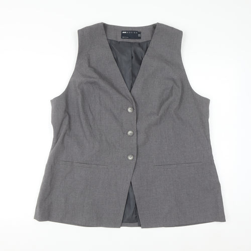 ASOS DESIGN Women Grey Suit Waistcoat UK 20 Classic Tailored Lined