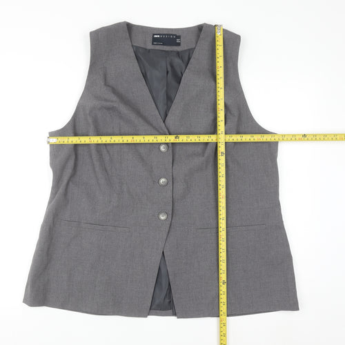 ASOS DESIGN Women Grey Suit Waistcoat UK 20 Classic Tailored Lined