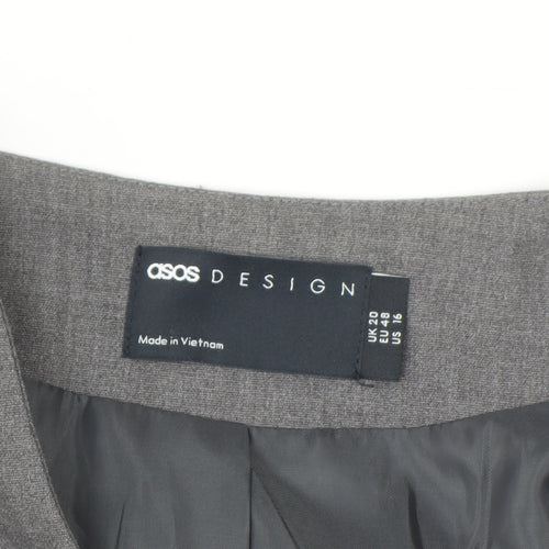 ASOS DESIGN Women Grey Suit Waistcoat UK 20 Classic Tailored Lined