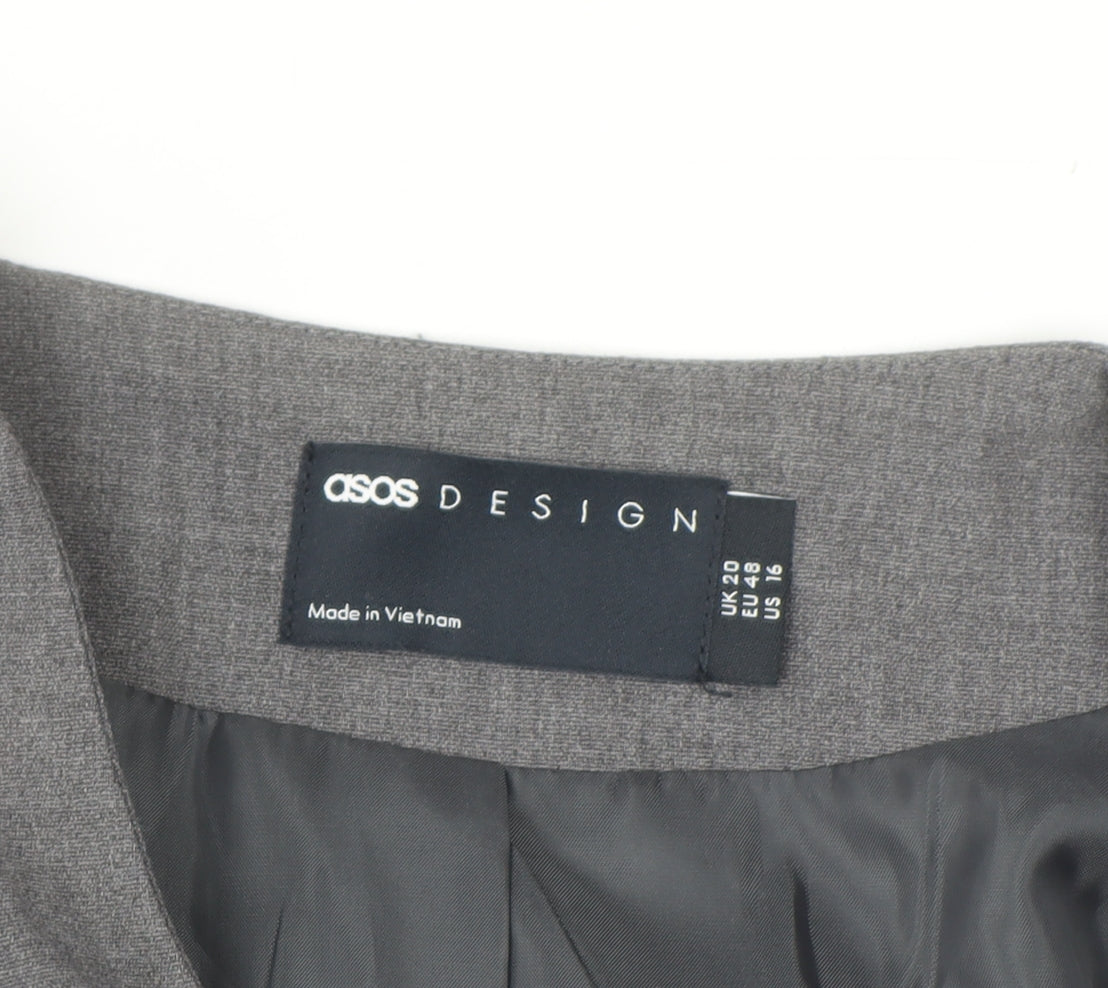 ASOS DESIGN Women Grey Suit Waistcoat UK 20 Classic Tailored Lined