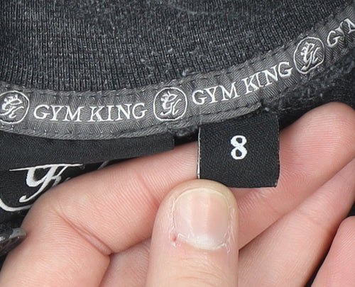 Gym King Women's Grey 1/4 Zip Cropped Sweatshirt Size 8