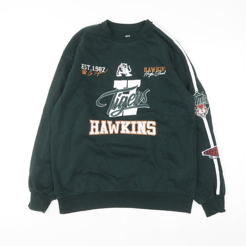 Primark Girls Green Hawkins Tigers Sweatshirt Stranger Things 12-13 Years