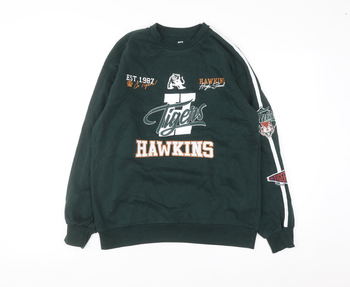 Primark Girls Green Hawkins Tigers Sweatshirt Stranger Things 12-13 Years