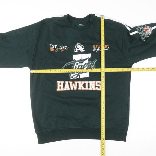 Primark Girls Green Hawkins Tigers Sweatshirt Stranger Things 12-13 Years