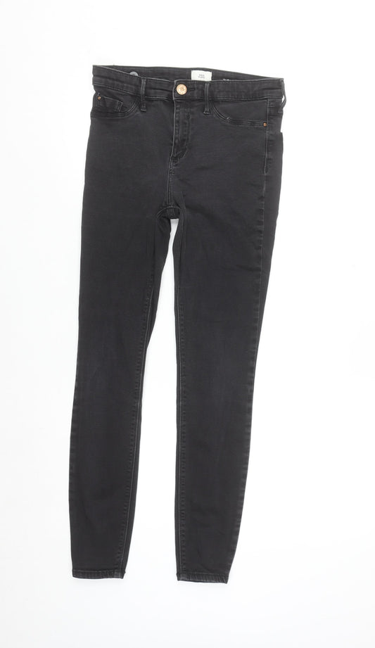 River Island Women Black Size 10 Molly Skinny Jeans