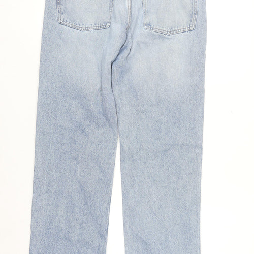 Bershka Women's Light Blue Straight Jeans Size 10 100% Cotton