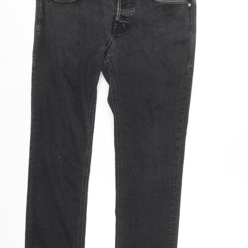 Jack & Jones Men’s Black Slim Fit Straight Leg Jeans Size 30/30