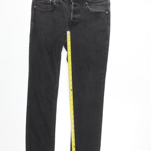 Jack & Jones Men’s Black Slim Fit Straight Leg Jeans Size 30/30