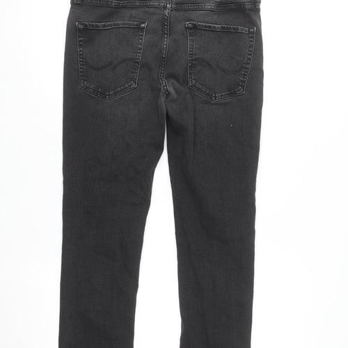 Jack & Jones Men’s Black Slim Fit Straight Leg Jeans Size 30/30