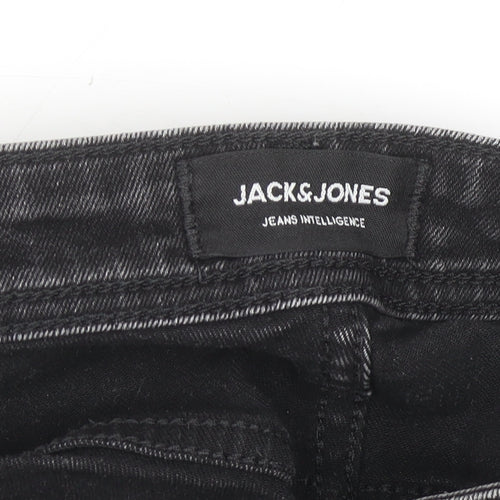 Jack & Jones Men’s Black Slim Fit Straight Leg Jeans Size 30/30