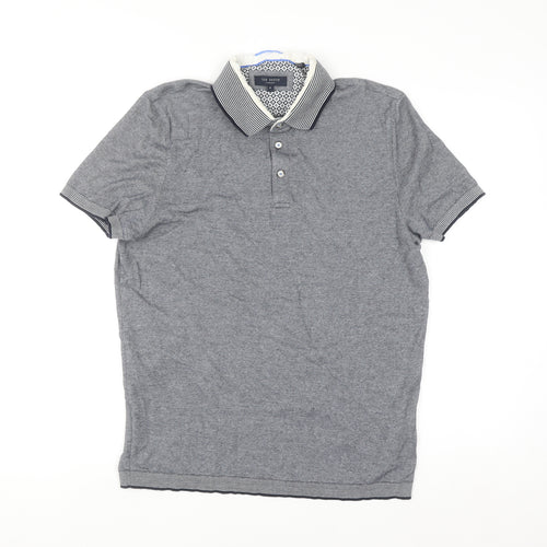 Ted Baker Men's Grey Cotton Short Sleeve Polo Shirt Size L