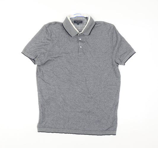 Ted Baker Men's Grey Cotton Short Sleeve Polo Shirt Size L