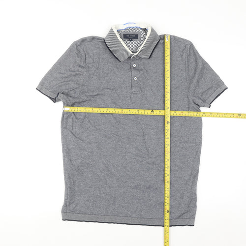 Ted Baker Men's Grey Cotton Short Sleeve Polo Shirt Size L