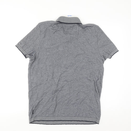 Ted Baker Men's Grey Cotton Short Sleeve Polo Shirt Size L