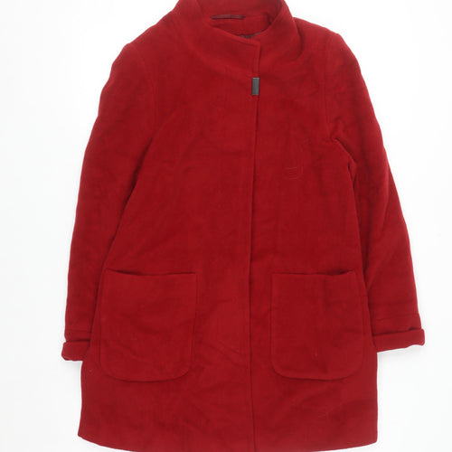 Basler Women's Red Wool Angora Blend Mid-Length Coat Size 8