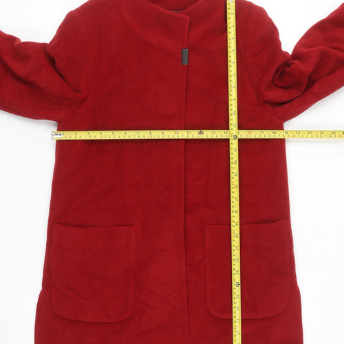 Basler Women's Red Wool Angora Blend Mid-Length Coat Size 8