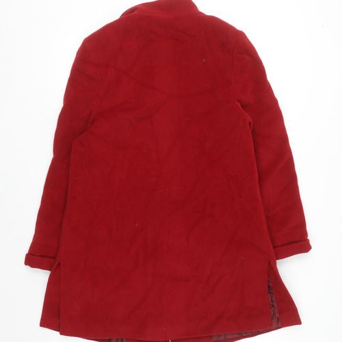 Basler Women's Red Wool Angora Blend Mid-Length Coat Size 8