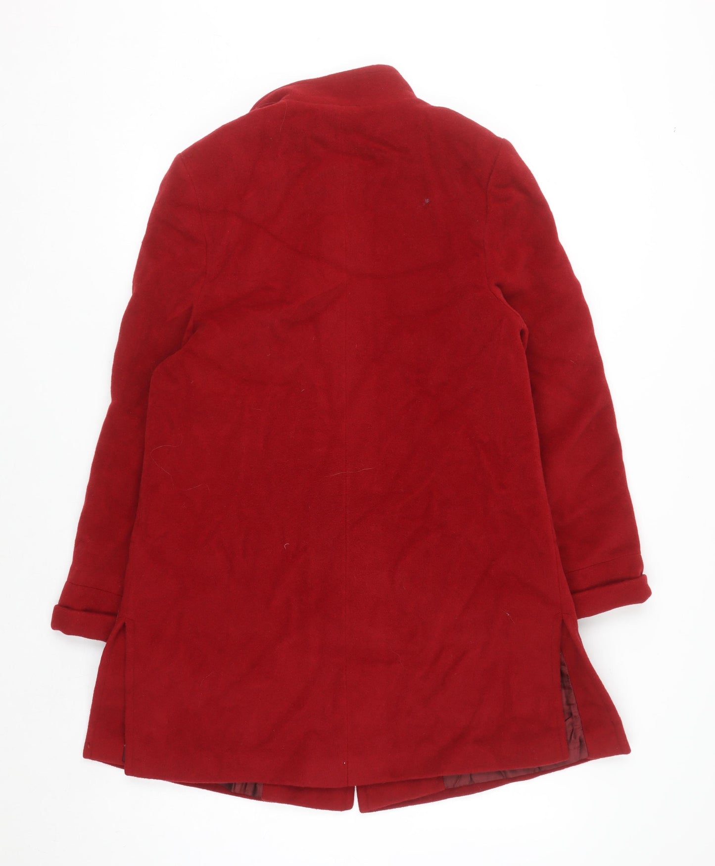 Basler Women's Red Wool Angora Blend Mid-Length Coat Size 8