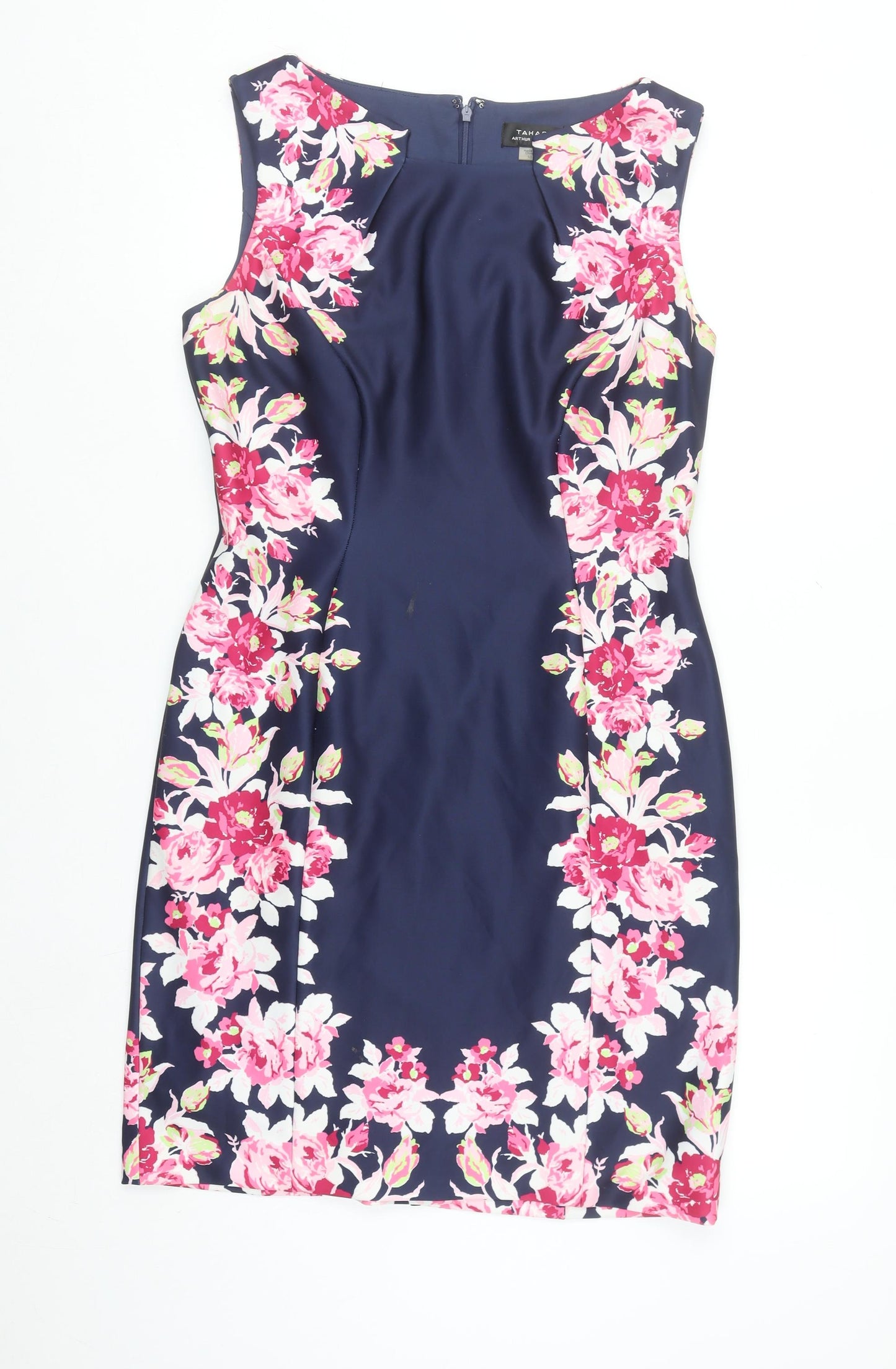 Tahari Arthur S. Levine Women's Blue Floral Sheath Dress Size 14