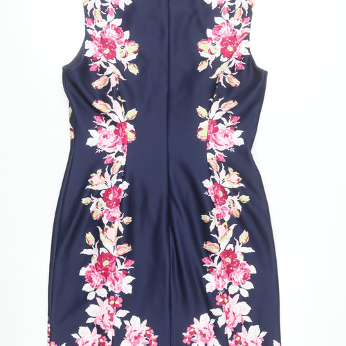 Tahari Arthur S. Levine Women's Blue Floral Sheath Dress Size 14