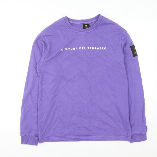Cultura Del Terrazzo Men's Purple Small Crew Neck Pullover Sweatshirt