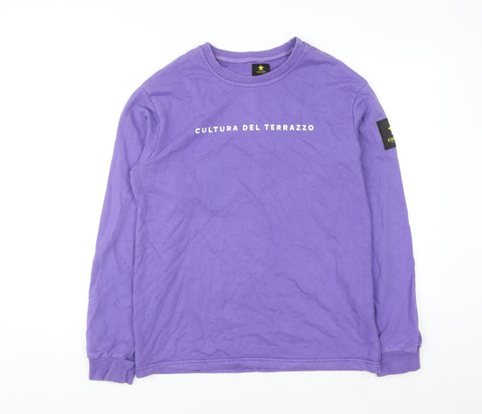Cultura Del Terrazzo Men's Purple Small Crew Neck Pullover Sweatshirt