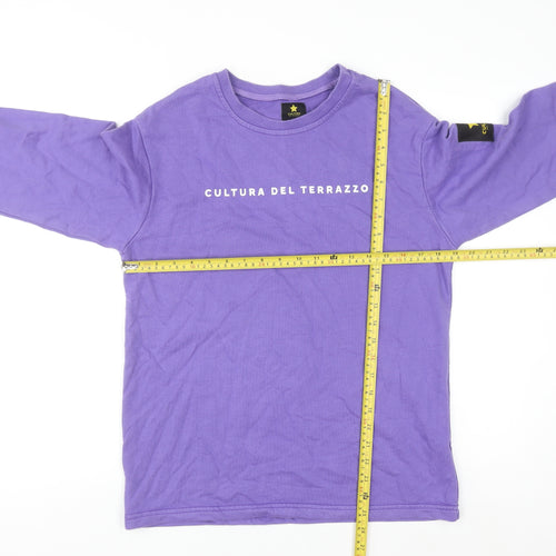 Cultura Del Terrazzo Men's Purple Small Crew Neck Pullover Sweatshirt