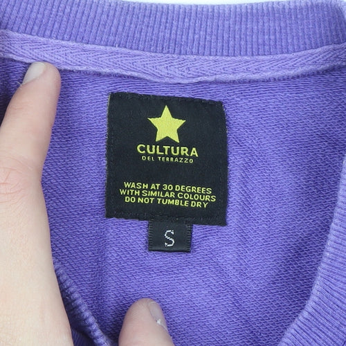 Cultura Del Terrazzo Men's Purple Small Crew Neck Pullover Sweatshirt