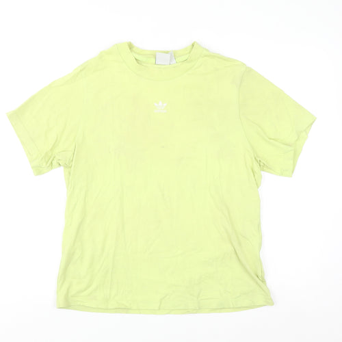 Adidas Women's Green Short Sleeve Basic Cotton T-Shirt Size 10