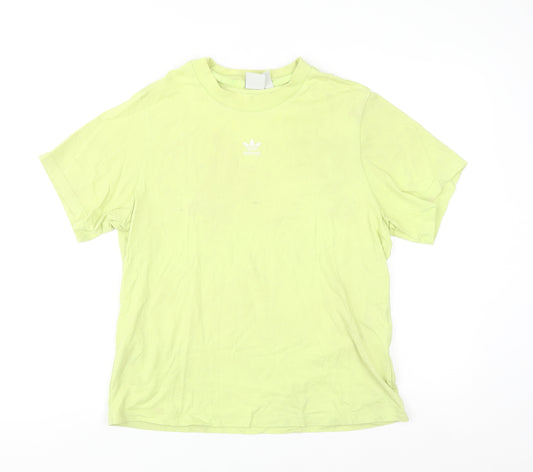 Adidas Women's Green Short Sleeve Basic Cotton T-Shirt Size 10
