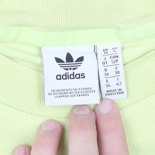 Adidas Women's Green Short Sleeve Basic Cotton T-Shirt Size 10