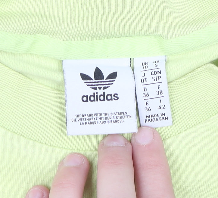 Adidas Women's Green Short Sleeve Basic Cotton T-Shirt Size 10