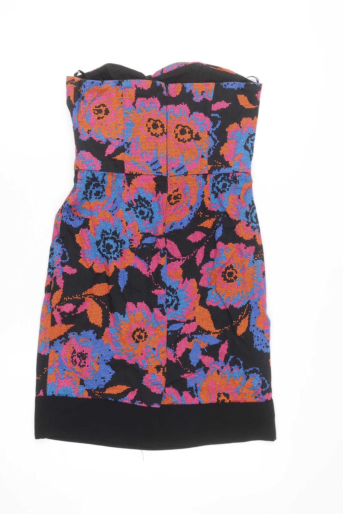 New Look Women’s Multicoloured Floral Strapless Bodycon Dress Size 10