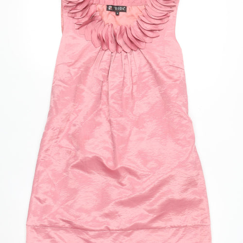 Tsega Women Pink Sleeveless Shift Party Dress M
