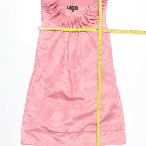 Tsega Women Pink Sleeveless Shift Party Dress M