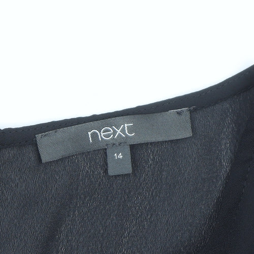 Next Women’s Black Geometric Sheath Dress Size 14 Sleeveless