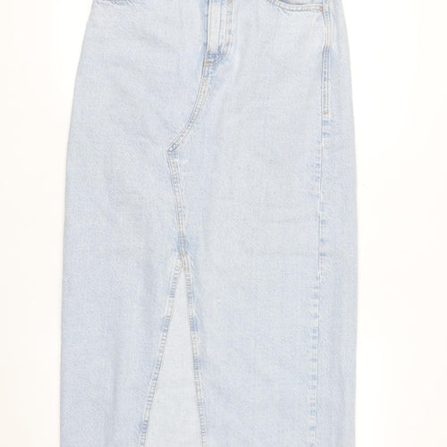 River Island Women’s Blue Denim Midi Pencil Skirt Size 8