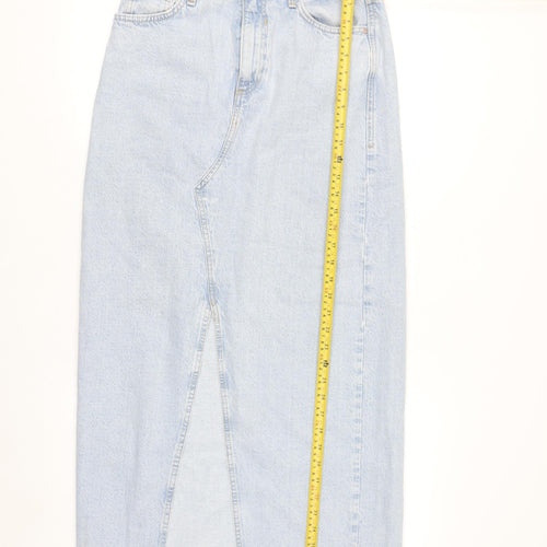 River Island Women’s Blue Denim Midi Pencil Skirt Size 8