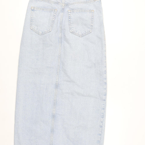 River Island Women’s Blue Denim Midi Pencil Skirt Size 8