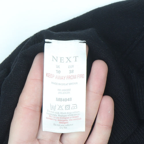 Next Women Black Viscose V-Neck Sleeveless Pullover Jumper Size 10