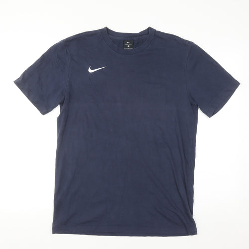 Nike Men's Navy Blue Dri-Fit Cotton Blend Short Sleeve T-Shirt M