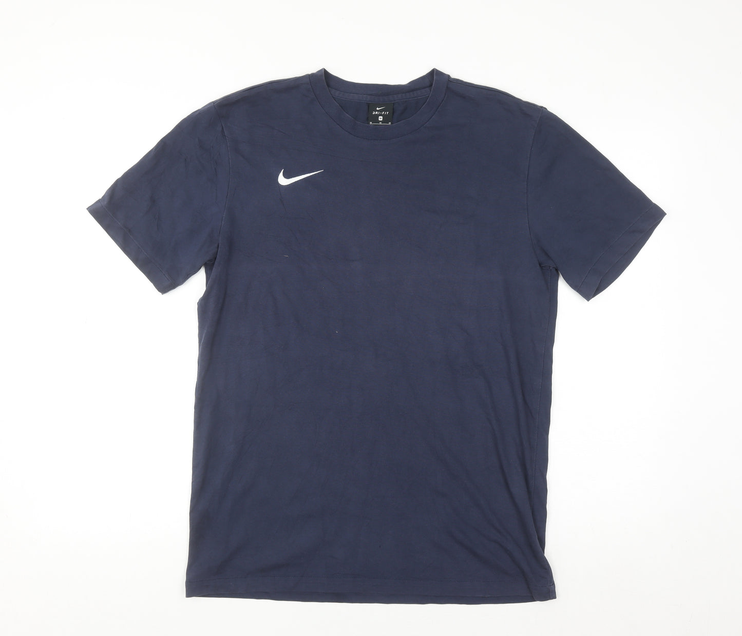 Nike Men's Navy Blue Dri-Fit Cotton Blend Short Sleeve T-Shirt M