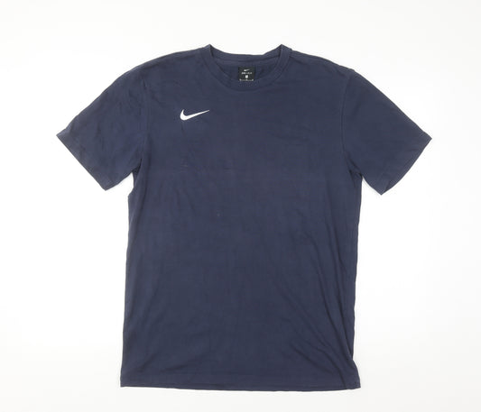 Nike Men's Navy Blue Dri-Fit Cotton Blend Short Sleeve T-Shirt M