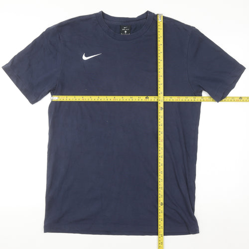 Nike Men's Navy Blue Dri-Fit Cotton Blend Short Sleeve T-Shirt M